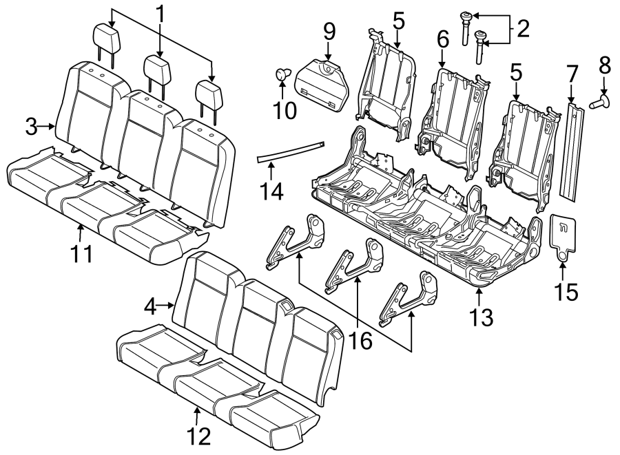 Diagram SEATS & TRACKS. REAR SEAT. for your Ford Transit-250  