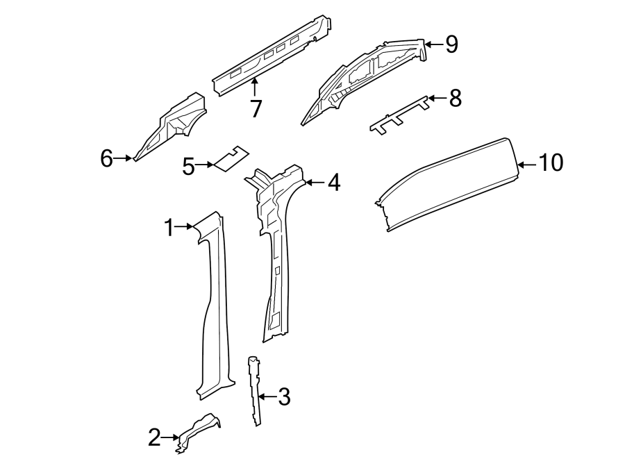 Diagram PILLARS. ROCKER & FLOOR. CENTER PILLAR. for your Ford Transit-250  