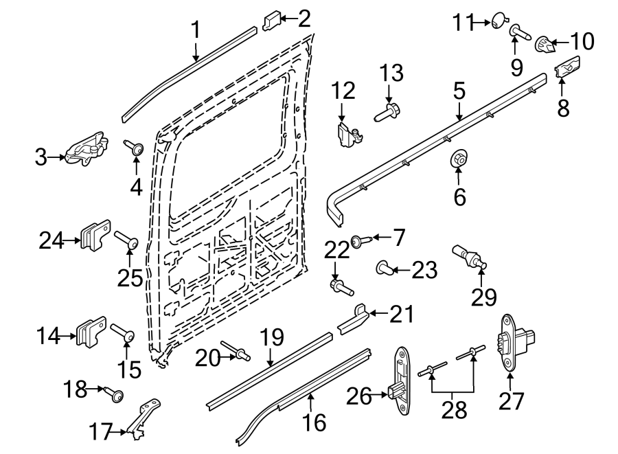 Diagram SIDE LOADING DOOR. DOOR HARDWARE. for your 2008 Lincoln MKZ   