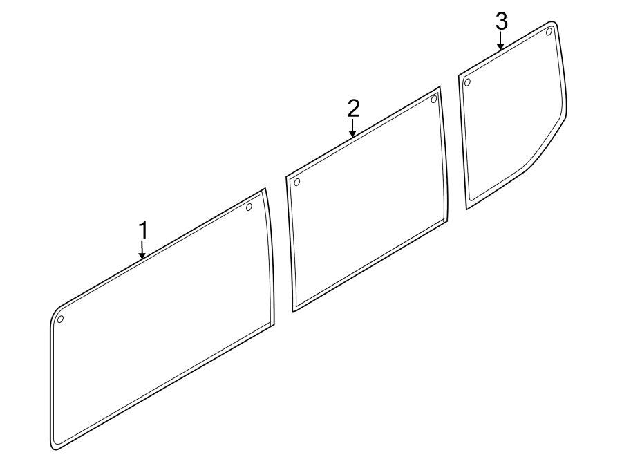 Diagram SIDE PANEL. GLASS. for your Ford Transit-350  