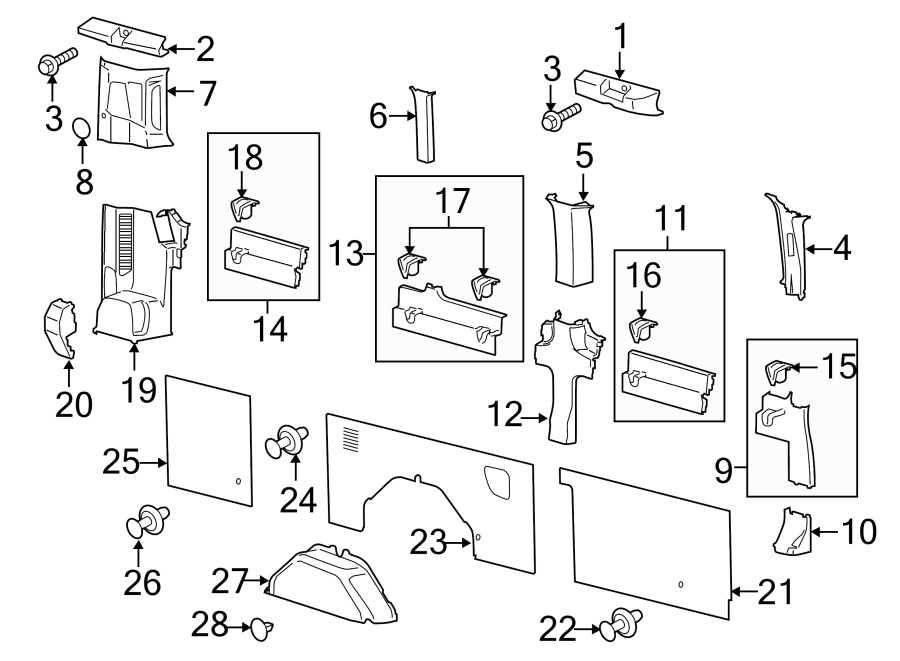 Diagram SIDE PANEL. INTERIOR TRIM. for your Ford Transit-350  