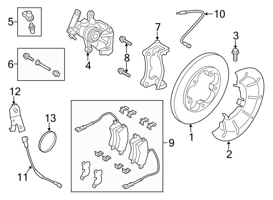 Diagram REAR SUSPENSION. BRAKE COMPONENTS. for your 2019 Ford F-150 3.5L EcoBoost V6 A/T RWD Limited Crew Cab Pickup Fleetside 