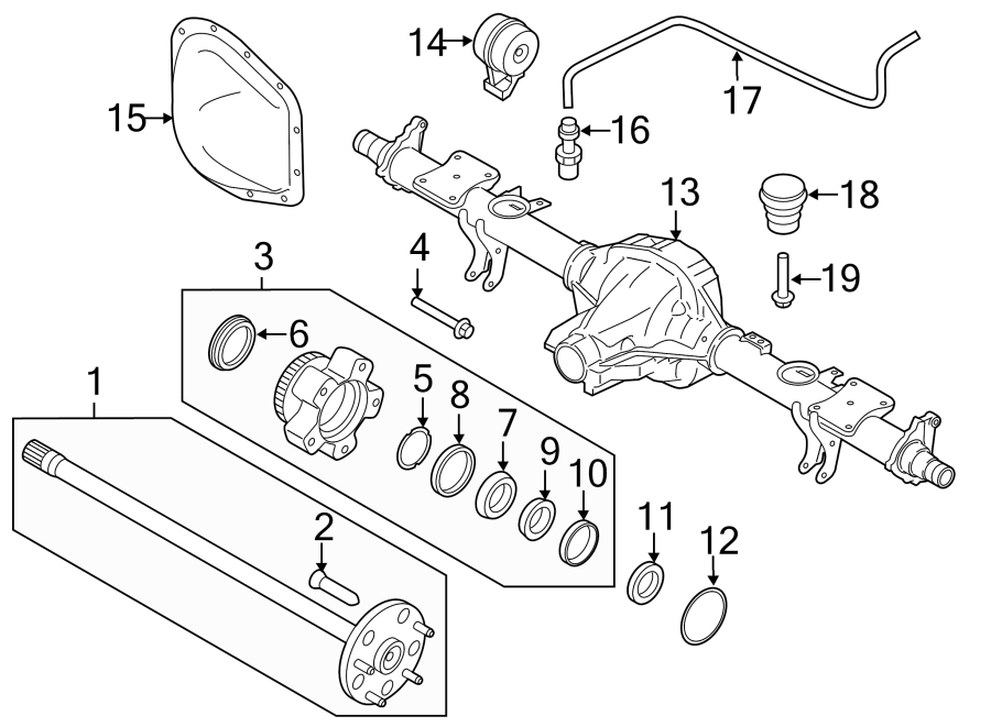 Diagram Rear suspension. Rear axle. for your 2021 Ford F-150   