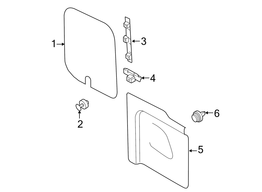 Diagram BACK DOOR. INTERIOR TRIM. for your Ford Transit-250  