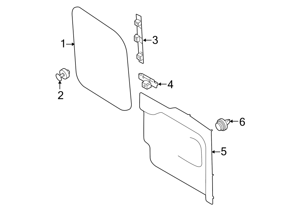 Diagram BACK DOOR. INTERIOR TRIM. for your Ford Transit-250  