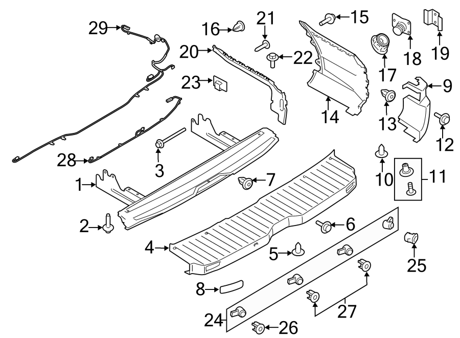 Diagram REAR BUMPER. BUMPER & COMPONENTS. for your 1994 Ford F-150   