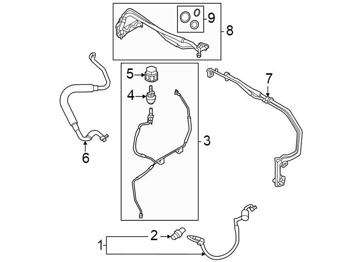 Diagram Air conditioner & heater. Compressor & lines. Condenser. for your 2007 Ford Ranger   