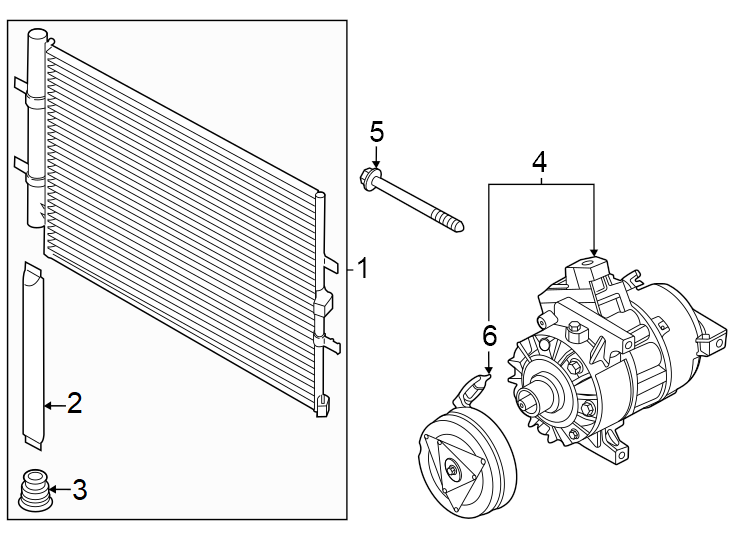 Diagram Air conditioner & heater. Compressor & lines. for your 2016 Ford Transit-350 HD 3.2L Power-Stroke 5 cylinder DIESEL A/T XL Extended Passenger Van 