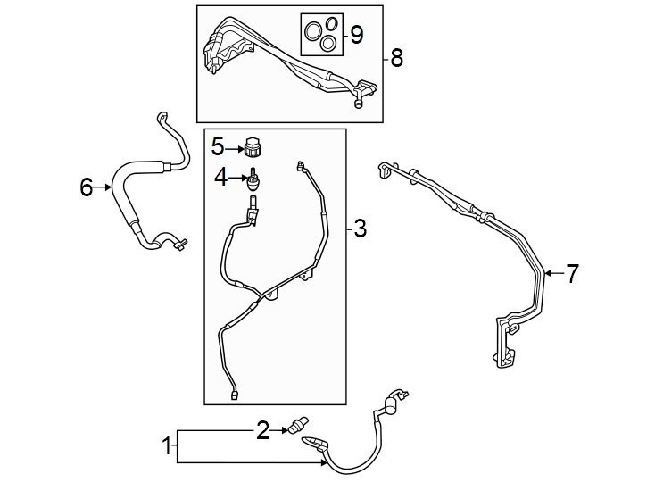 Diagram Air conditioner & heater. Compressor & lines. Condenser. for your 2007 Ford Ranger   