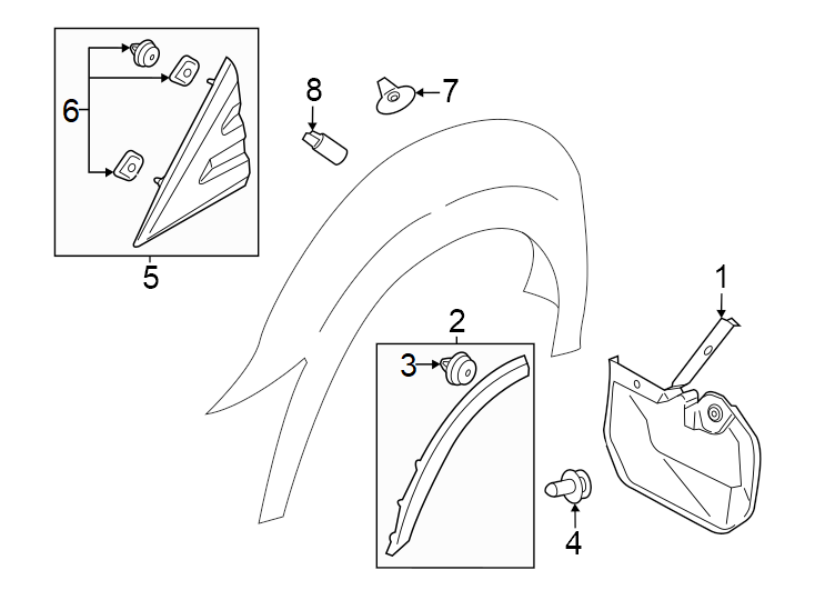 Diagram Fender. Exterior trim. for your 2015 Ford F-150  King Ranch Crew Cab Pickup Fleetside 