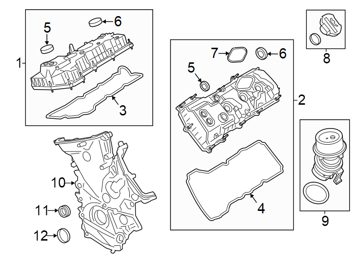 Diagram Valve & timing covers. for your 2014 Ford F-150 3.5L EcoBoost V6 A/T 4WD XLT Crew Cab Pickup Fleetside 