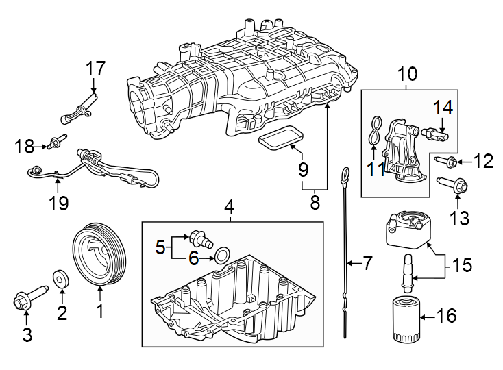 Diagram Engine parts. for your 2015 Lincoln MKZ Black Label Sedan 2.0L EcoBoost A/T FWD 