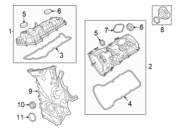 Diagram Valve & timing covers. for your 2014 Ford F-150 3.7L V6 CNG A/T RWD XLT Crew Cab Pickup Fleetside 