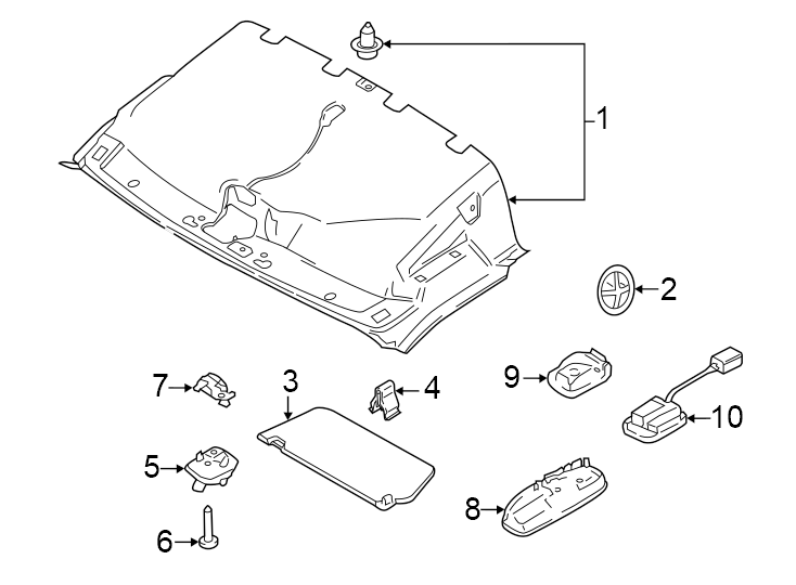 Diagram Interior trim. for your 2024 Ford Transit-350  XL Standard Passenger Van 