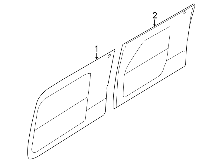 Diagram Side loading door. Glass & hardware. for your 1997 Ford F-350 7.3L Power-Stroke V8 DIESEL M/T 4WD Base Cab & Chassis Fleetside 