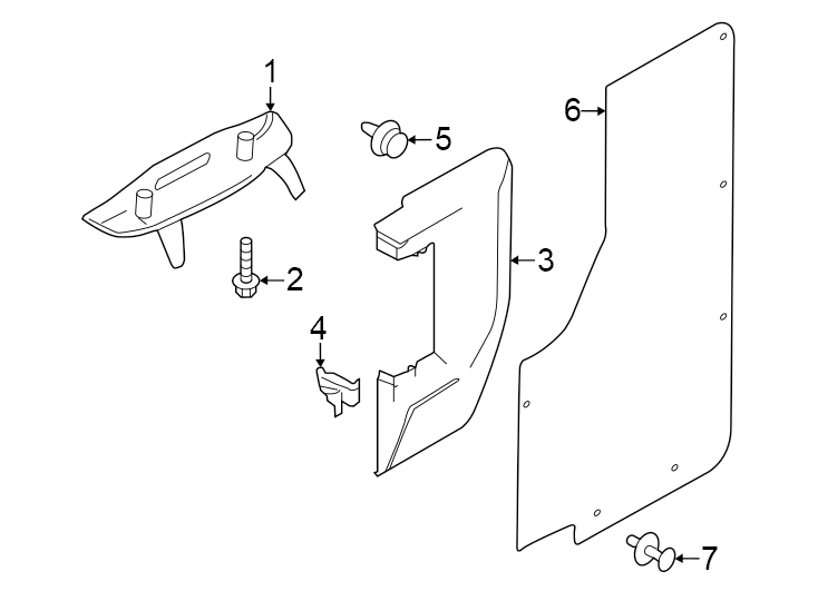 Diagram Side loading door. Interior trim. for your 2015 Ford F-150 5.0L V8 FLEX A/T RWD Platinum Crew Cab Pickup Fleetside 