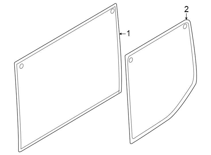 Diagram Side panel. Glass. for your 2024 Ford Transit-350  XL Standard Passenger Van 