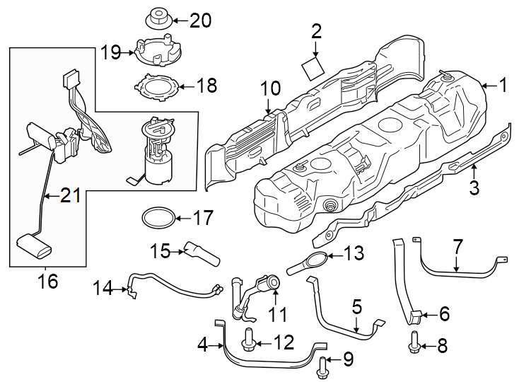 Diagram Fuel system components. for your 2018 Lincoln MKZ   