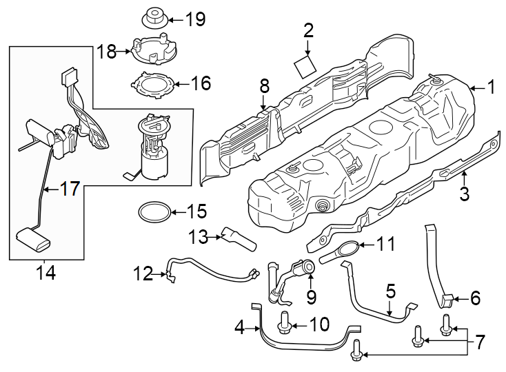 Diagram Fuel system components. for your 2018 Lincoln MKZ   