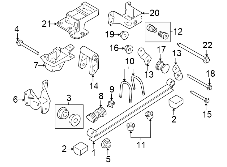 Diagram Rear suspension. Suspension components. for your 2002 Ford F-150   