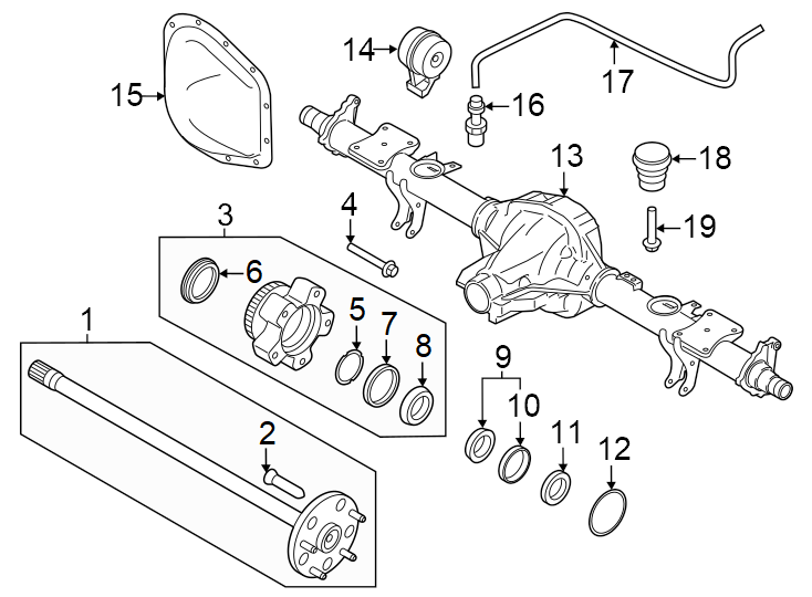 Diagram Rear suspension. Rear axle. for your 2020 Ford F-150   