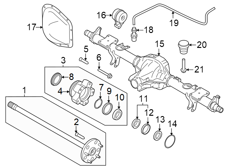 Diagram Rear suspension. Rear axle. for your 2020 Ford F-150  Police Responder Crew Cab Pickup Fleetside 