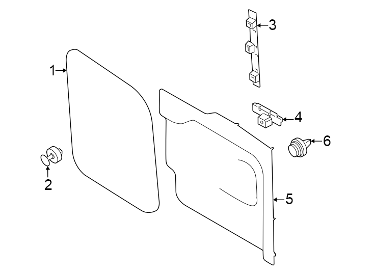 Diagram Back door. Interior trim. for your 2017 Lincoln MKZ Premiere Sedan  