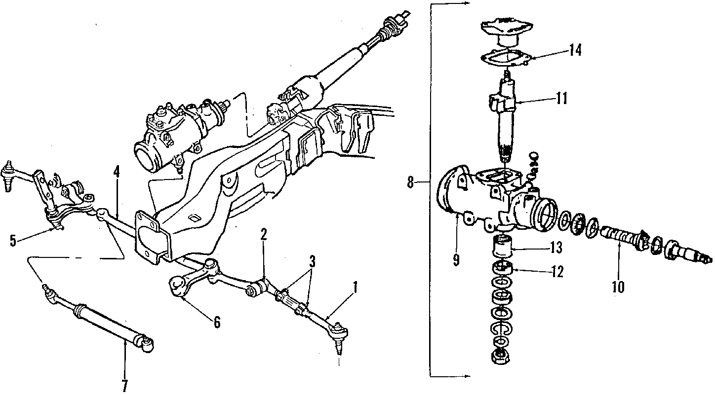 Diagram P/S PUMP & HOSES. STEERING GEAR & LINKAGE. for your Cadillac Eldorado  