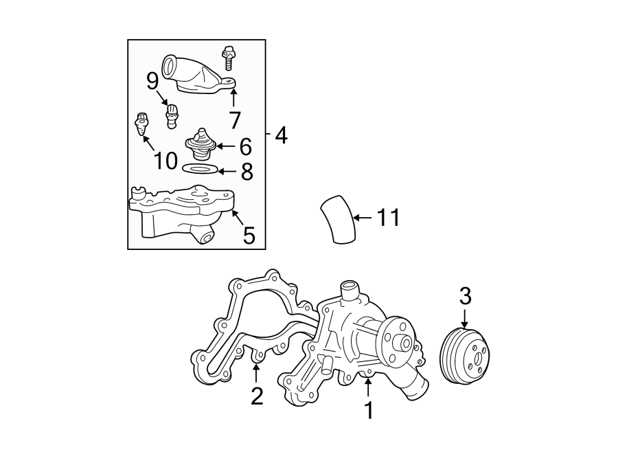 Diagram WATER PUMP. for your 2010 Ford Ranger   