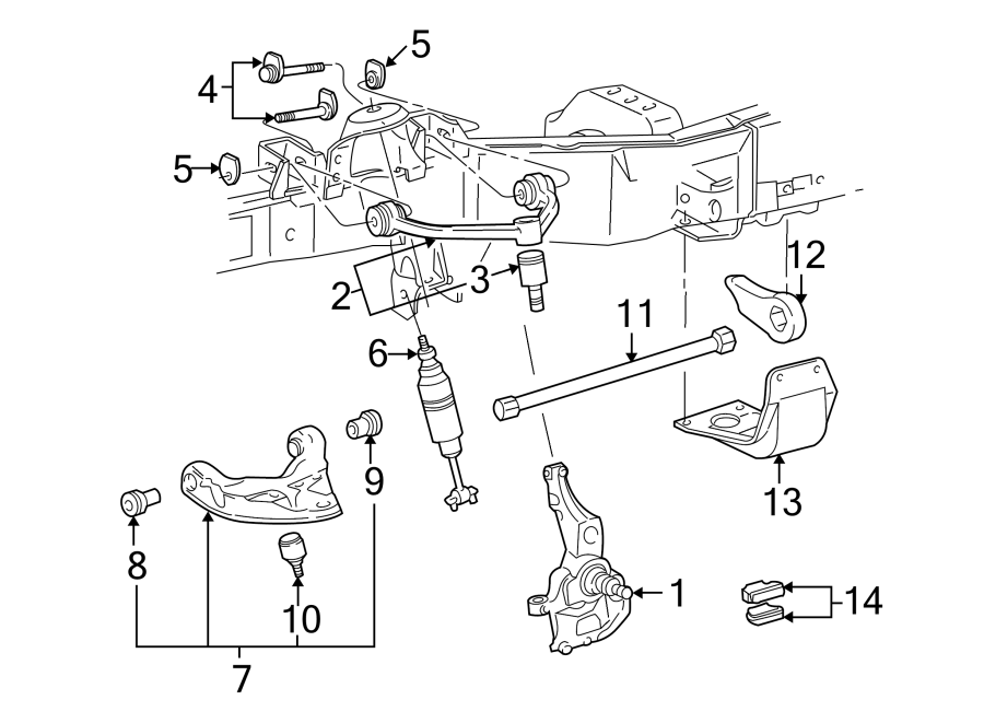 Diagram FRONT SUSPENSION. SUSPENSION COMPONENTS. for your 2007 Ford F-150 4.6L Triton V8 A/T 4WD XL Standard Cab Pickup Fleetside 