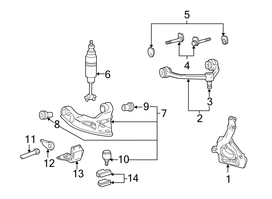 Diagram FRONT SUSPENSION. SUSPENSION COMPONENTS. for your Ford