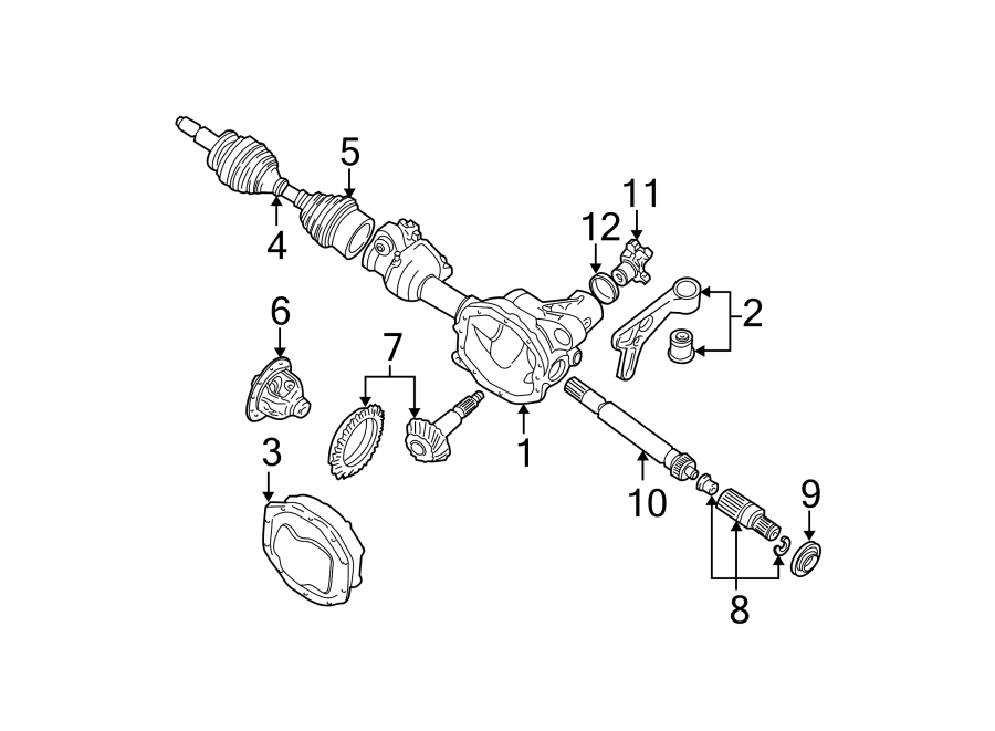 Diagram FRONT SUSPENSION. CARRIER & FRONT AXLES. for your 1995 Ford Ranger   