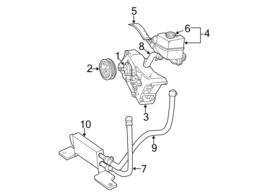 Diagram STEERING GEAR & LINKAGE. PUMP & HOSES. for your 2020 Ford Ranger   