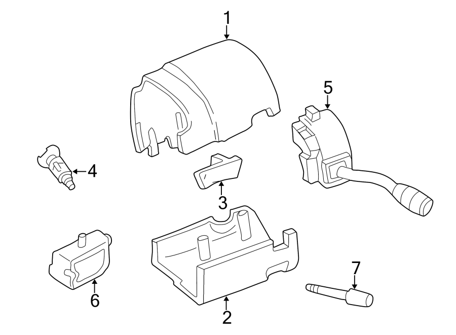 Diagram STEERING COLUMN. SHROUD. SWITCHES & LEVERS. for your Ford Explorer Sport Trac  