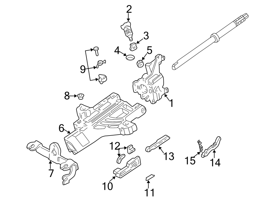 Diagram STEERING COLUMN. HOUSING & COMPONENTS. for your Ford