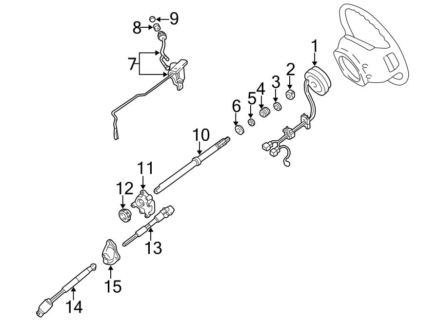 Diagram STEERING COLUMN. SHAFT & INTERNAL COMPONENTS. for your 2015 Ford E-450 Super Duty   