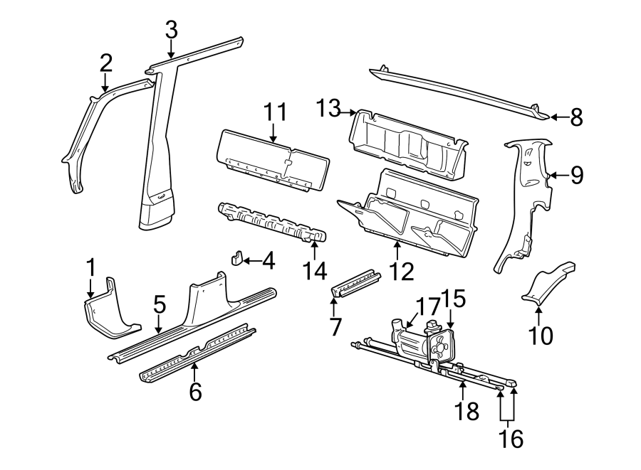 Diagram CAB. INTERIOR TRIM. for your 1998 Ford F-150 4.2L Triton V6 A/T RWD  