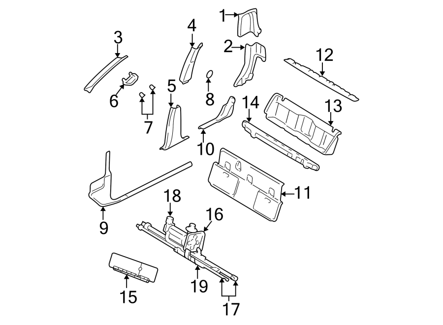 Diagram CAB. INTERIOR TRIM. for your 1998 Ford F-150 4.2L Triton V6 A/T RWD  