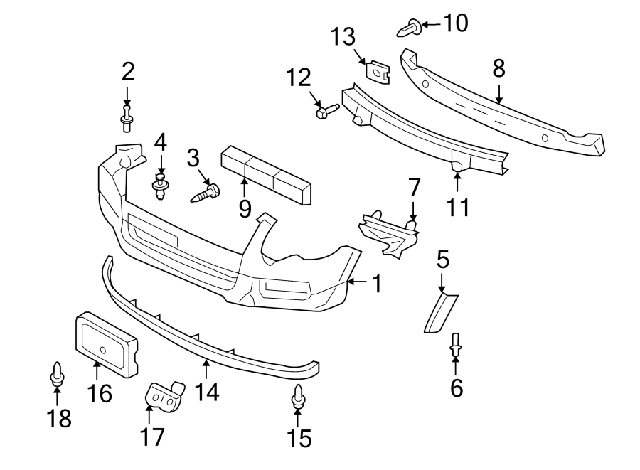 Diagram FRONT BUMPER. BUMPER & COMPONENTS. for your 2016 Lincoln MKZ Hybrid Sedan  