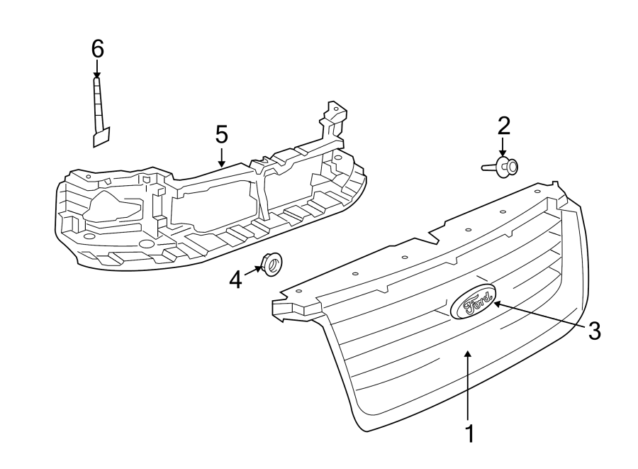 Diagram GRILLE & COMPONENTS. for your 2016 Lincoln MKZ Hybrid Sedan  