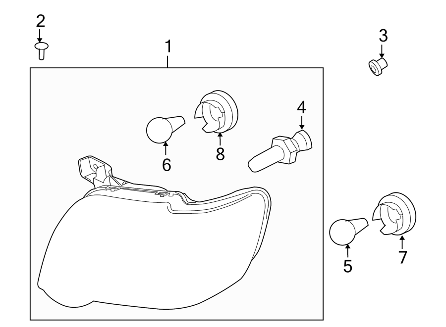 Diagram FRONT LAMPS. HEADLAMP COMPONENTS. for your 2012 Ford F-150 5.0L V8 FLEX A/T RWD XLT Crew Cab Pickup Fleetside 