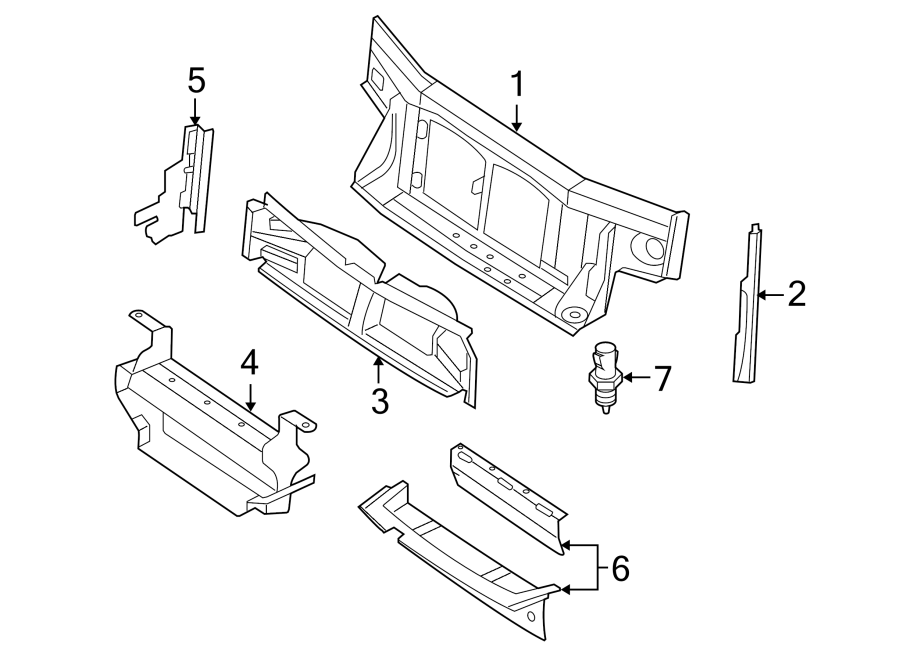 Diagram RADIATOR SUPPORT. for your 2019 Ford F-150  XL Standard Cab Pickup Fleetside 