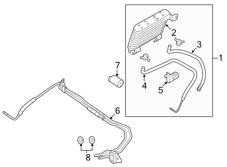 Diagram TRANS OIL COOLER. for your 2014 Ford F-250 Super Duty   