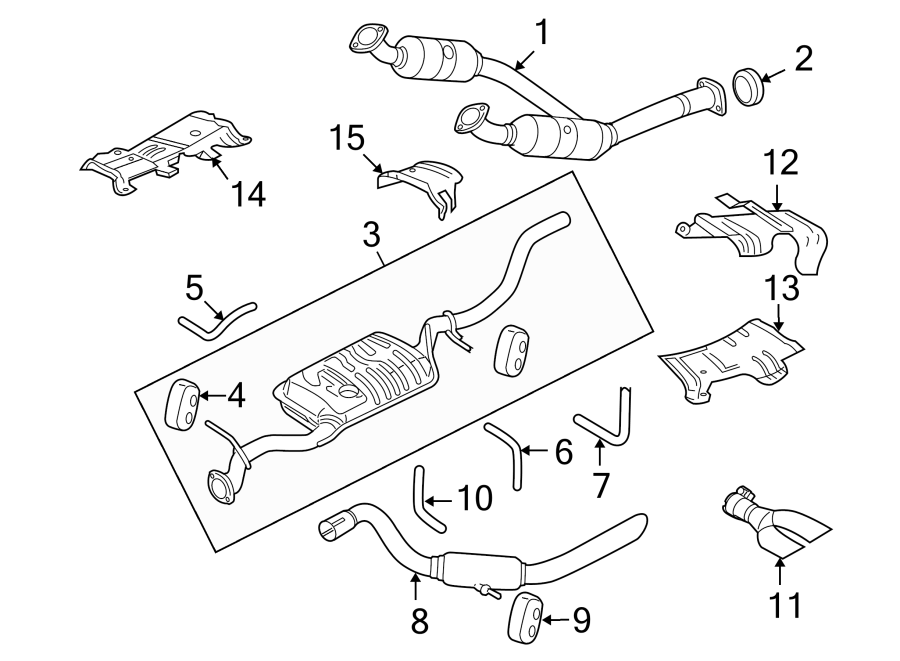 Diagram EXHAUST SYSTEM. EXHAUST COMPONENTS. for your 2017 Ford F-150  SSV Crew Cab Pickup Fleetside 