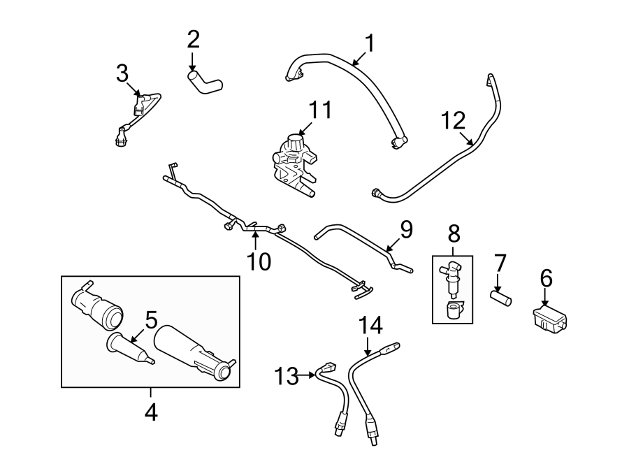 Diagram EMISSION SYSTEM. EMISSION COMPONENTS. for your Ford Ranger  