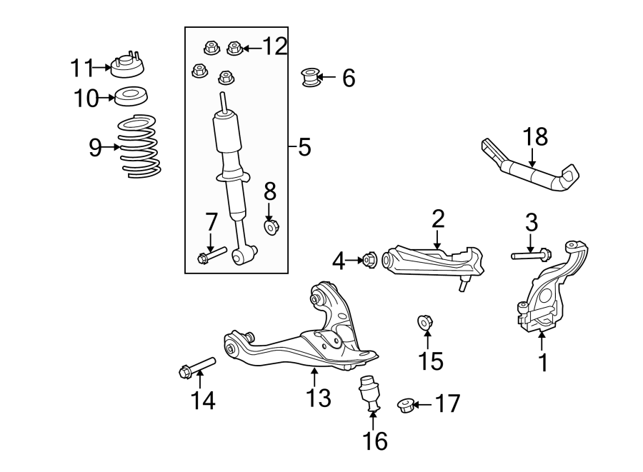 Diagram FRONT SUSPENSION. SUSPENSION COMPONENTS. for your 2020 Ford F-150 3.0L Power-Stroke V6 DIESEL A/T 4WD Platinum Crew Cab Pickup Fleetside 