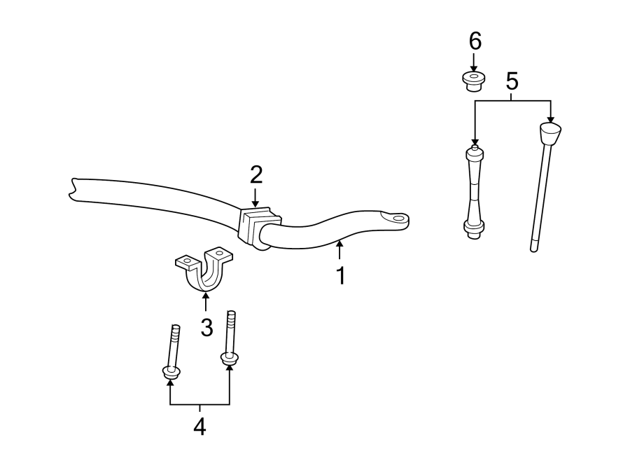 Diagram FRONT SUSPENSION. STABILIZER BAR & COMPONENTS. for your 2008 Lincoln MKZ   