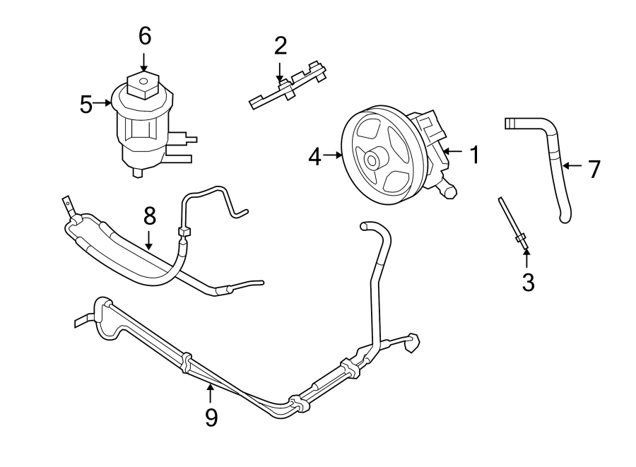 Diagram STEERING GEAR & LINKAGE. PUMP & HOSES. for your 2008 Lincoln MKZ   