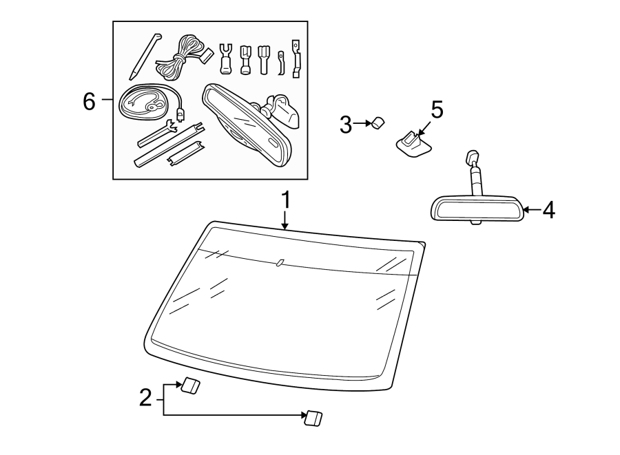 Diagram WINDSHIELD. GLASS. for your 2023 Ford Edge   