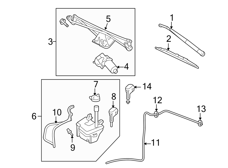 Diagram WINDSHIELD. WIPER & WASHER COMPONENTS. for your 2010 Ford F-150   